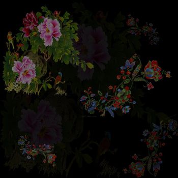 花卉面料印花华亿平台图片