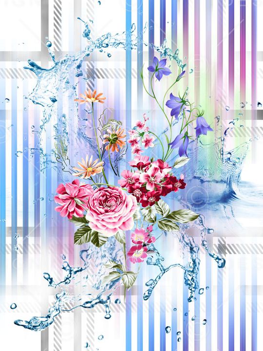 花卉印花华亿平台图片