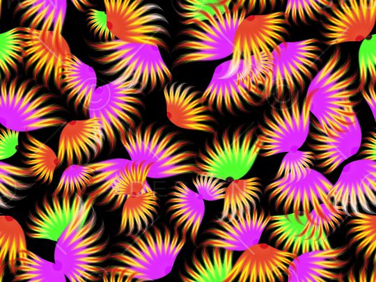 绚丽羽毛印花华亿平台图片