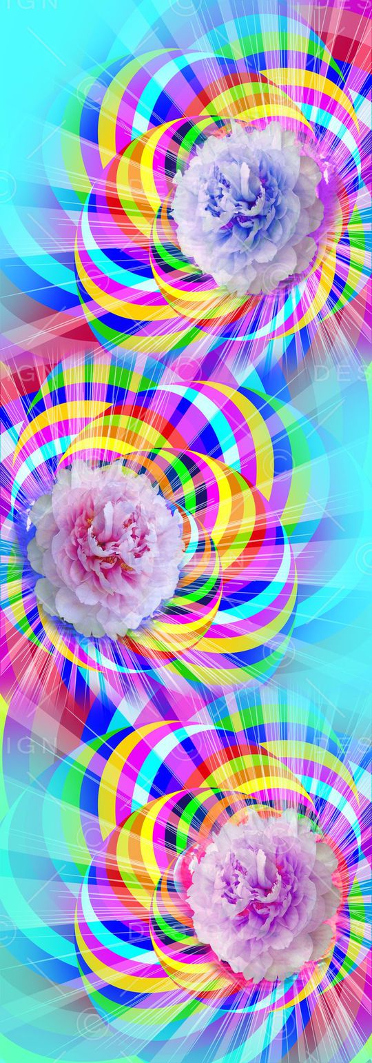 花卉 长巾 设计印花华亿平台图片