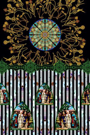 欧式教堂印花华亿平台图片