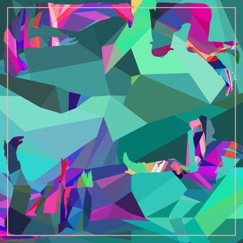 451584-时尚手绘色块几何抽象方巾华亿平台（wd