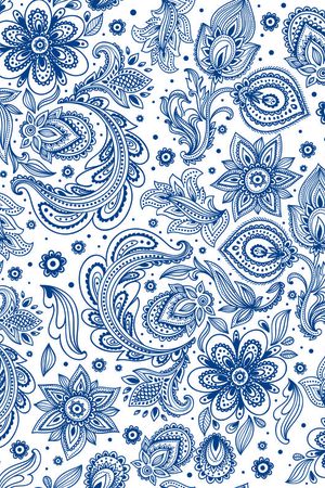 腰果青花瓷图案印花华亿平台图片