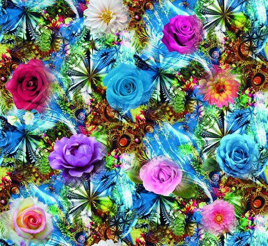 绚丽花卉印花华亿平台图片