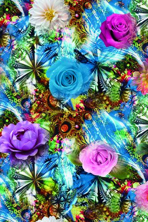 绚丽花卉印花华亿平台图片