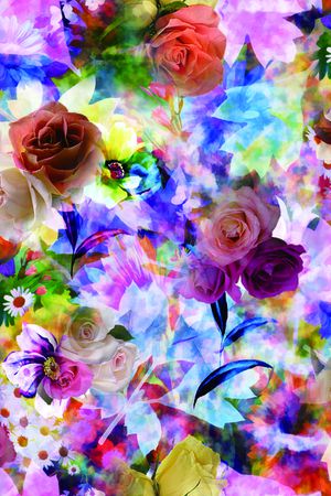 绚丽花卉印花华亿平台图片