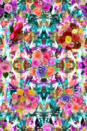 绚丽花卉印花华亿平台图片