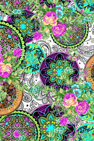 时尚花卉印花华亿平台图片