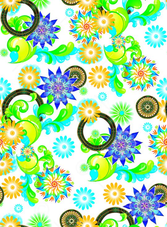 抽象花卉印花华亿平台图片