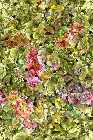 彩色花卉印花华亿平台图片