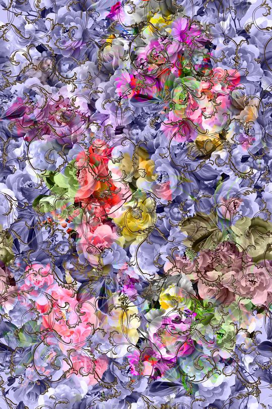 彩色花卉印花华亿平台图片