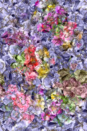 彩色花卉印花华亿平台图片