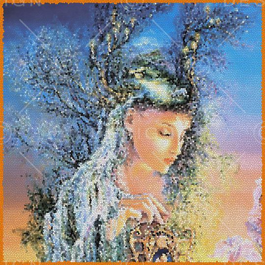 方巾美女印花华亿平台图片