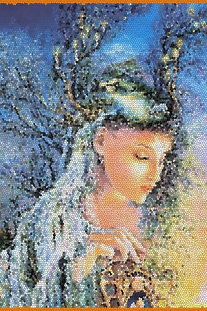 方巾美女印花华亿平台图片