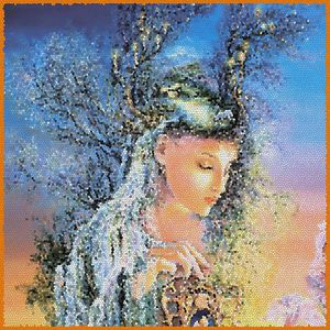 方巾美女印花华亿平台图片