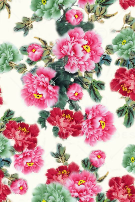 水墨印花华亿平台图片