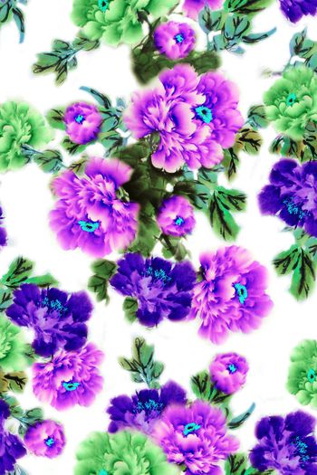 451892-水墨牡丹花卉组合