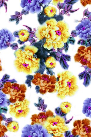 水墨印花华亿平台图片