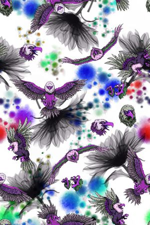 彩色墨汁印花华亿平台图片