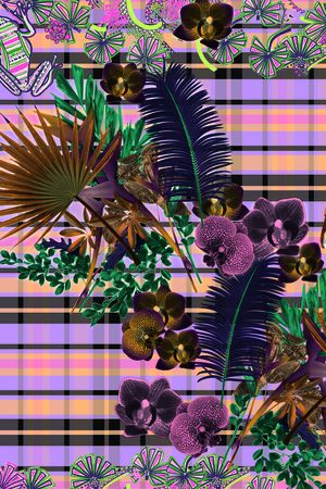 格子风格印花华亿平台图片