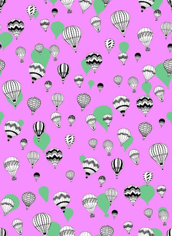 452113-风俗印花热气球女装衬衣内衣半身裙男