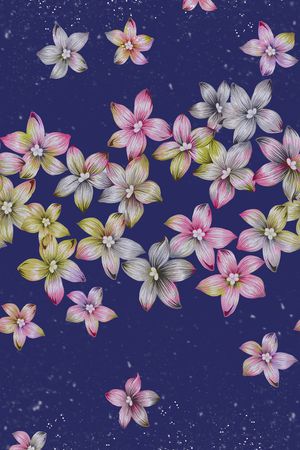 彩色花朵印花华亿平台图片