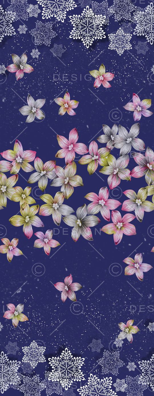 彩色花朵印花华亿平台图片