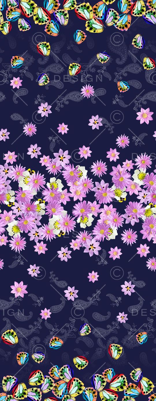 蝴蝶翅膀印花华亿平台图片