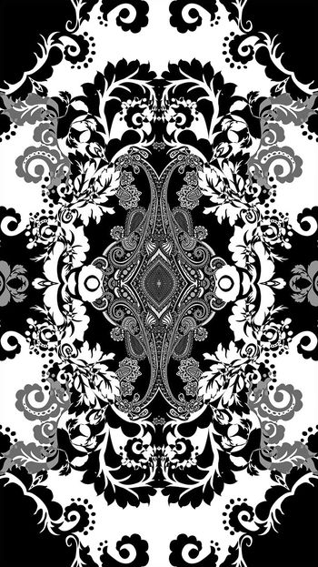 452270-民族风欧式花纹与腰果花佩斯利女装连