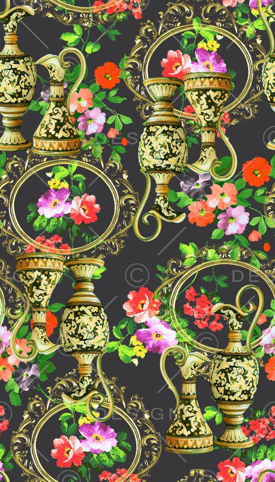 复古时尚印花华亿平台图片