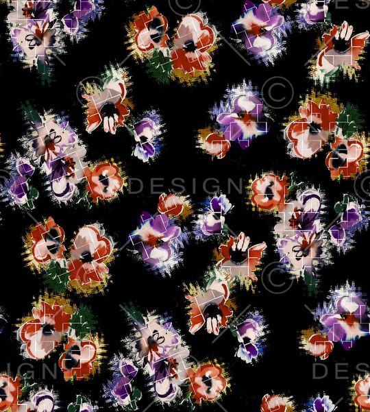 大牌花卉印花华亿平台图片