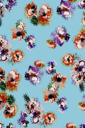 大牌花卉印花华亿平台图片