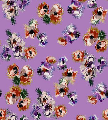 452365-时尚大牌风格化花卉数码印花