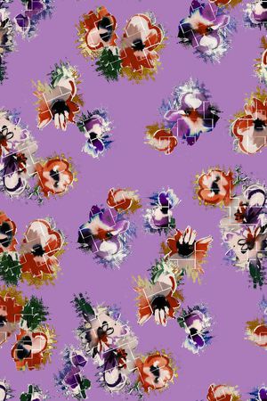 大牌花卉印花华亿平台图片