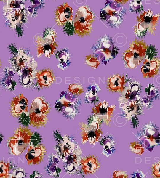 大牌花卉印花华亿平台图片