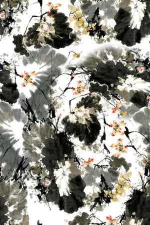 水墨印花华亿平台图片