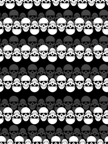 452573-简约时尚深浅骷髅头组合女式衬衣裙装