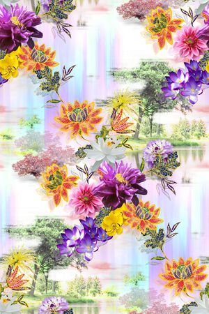 荷花印花华亿平台图片