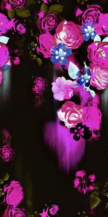 452885-玫瑰话情 抽象暗黑 影印写意 花影