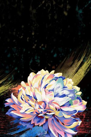 牡丹花印花华亿平台图片