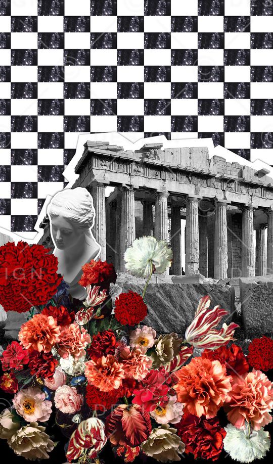 方格几何印花华亿平台图片