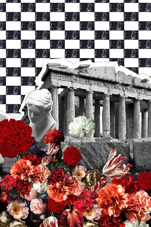 方格几何印花华亿平台图片