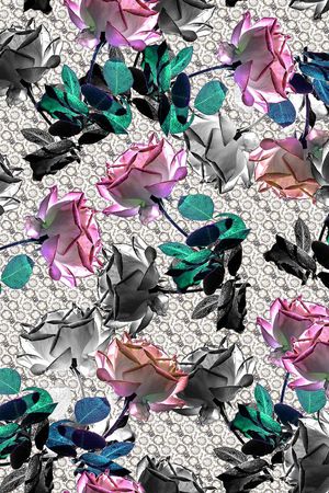 玫瑰花印花华亿平台图片