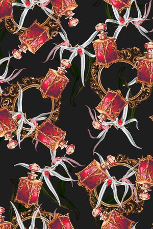 复古香水瓶印花华亿平台图片