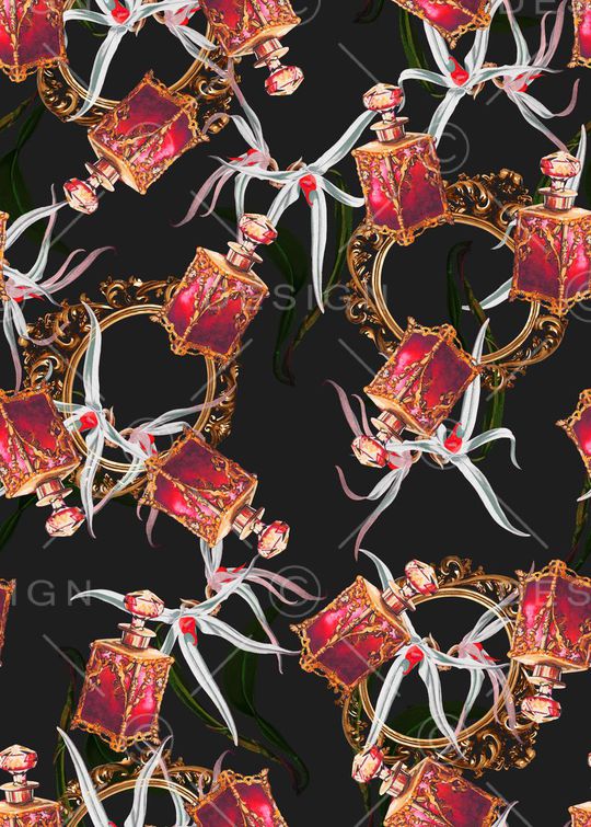 复古香水瓶印花华亿平台图片