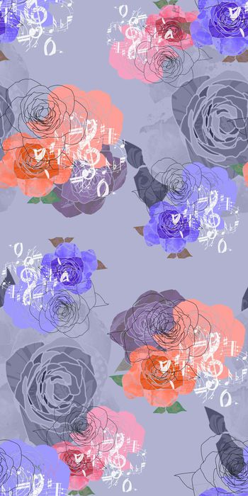 清新数码花卉印花华亿平台图片