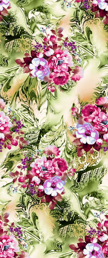 453200-地质断层纹高山上的花朵