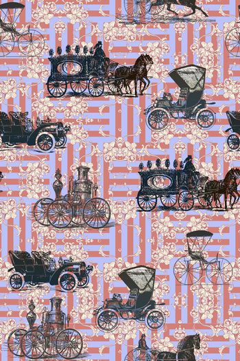 453497-欧式复古风宫廷马车条纹拼接卷草纹男