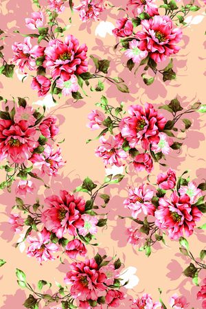 传统花卉印花华亿平台图片