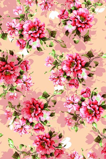 453558-潮流大牌复古手绘花卉StellaJ